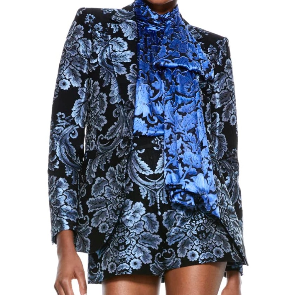 Alice + Olivia BRISTOL METALLIC NOTCH COLLAR BLAZER size 0